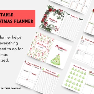 Printable Christmas Planner, Holiday Organizer, Fillable Planner Pages ...