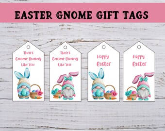 Easter Gnome Gift Tags,  Easter Favor Tags, Easter Gift Tags, Easter Basket Tags, Easter Treat Bag Tags, Printable Easter Tags