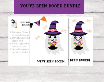You've Been Booed Sign Bundle, We've Been Booed, Instant Download,  Easy to Print, Halloween Neighborhood Tradition,  Printable Booed Signs