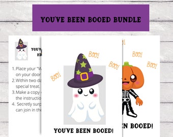 You've Been Booed Sign Bundle, We've Been Booed,  Printable Booed Signs, Neighborhood Tradition Game, Boo Kit