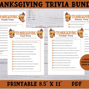 Thanksgiving Trivia Game Bundle, Printable Thanksgiving Trivia Games,  Party With Friends Trivia Games,  Family Trivia Games