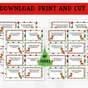 Indoor Christmas Treasure Hunt, Christmas Scavenger Hunt for Kids, Christmas Treasure Hunt Clues, Printable Christmas Activity image 3