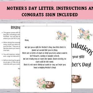 Mother's Day Treasure Hunt, Printable Mother's Day Game, Mother's Day Gift Hunt, Treasure Hunt Clue Cards image 3