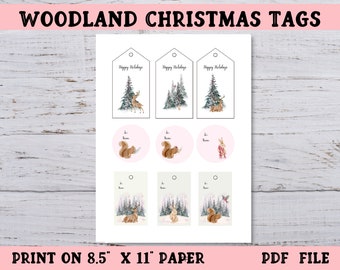 Woodland Christmas Tags