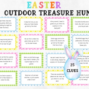 Easter Outdoor Treasure Hunt, Scavenger Hunt for Kids, Printable Easter Game, Treasure Hunt Cards, Kids Easter Game, Outdoor Easter Game image 1