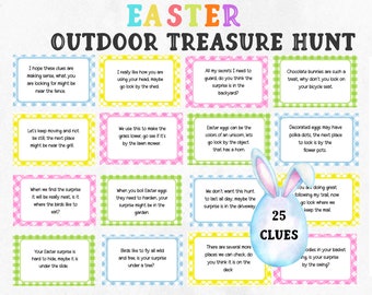 Easter Outdoor Treasure Hunt, Scavenger Hunt for Kids,  Printable Easter Game,  Treasure Hunt Cards, Kids Easter Game, Outdoor Easter Game