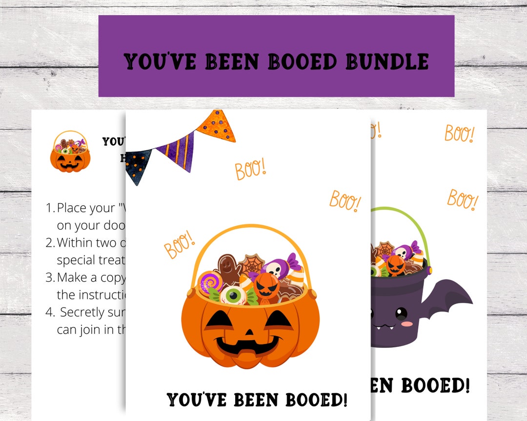 You've Been Booed Candy Sign, Printable Halloween Booed Sign ...