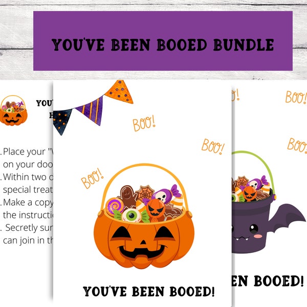 You've Been Booed Candy Sign, Printable Halloween Booed Sign, Neighborhood Tradition, We've Been Booed, Boo Your Neighbors, Booed Kit