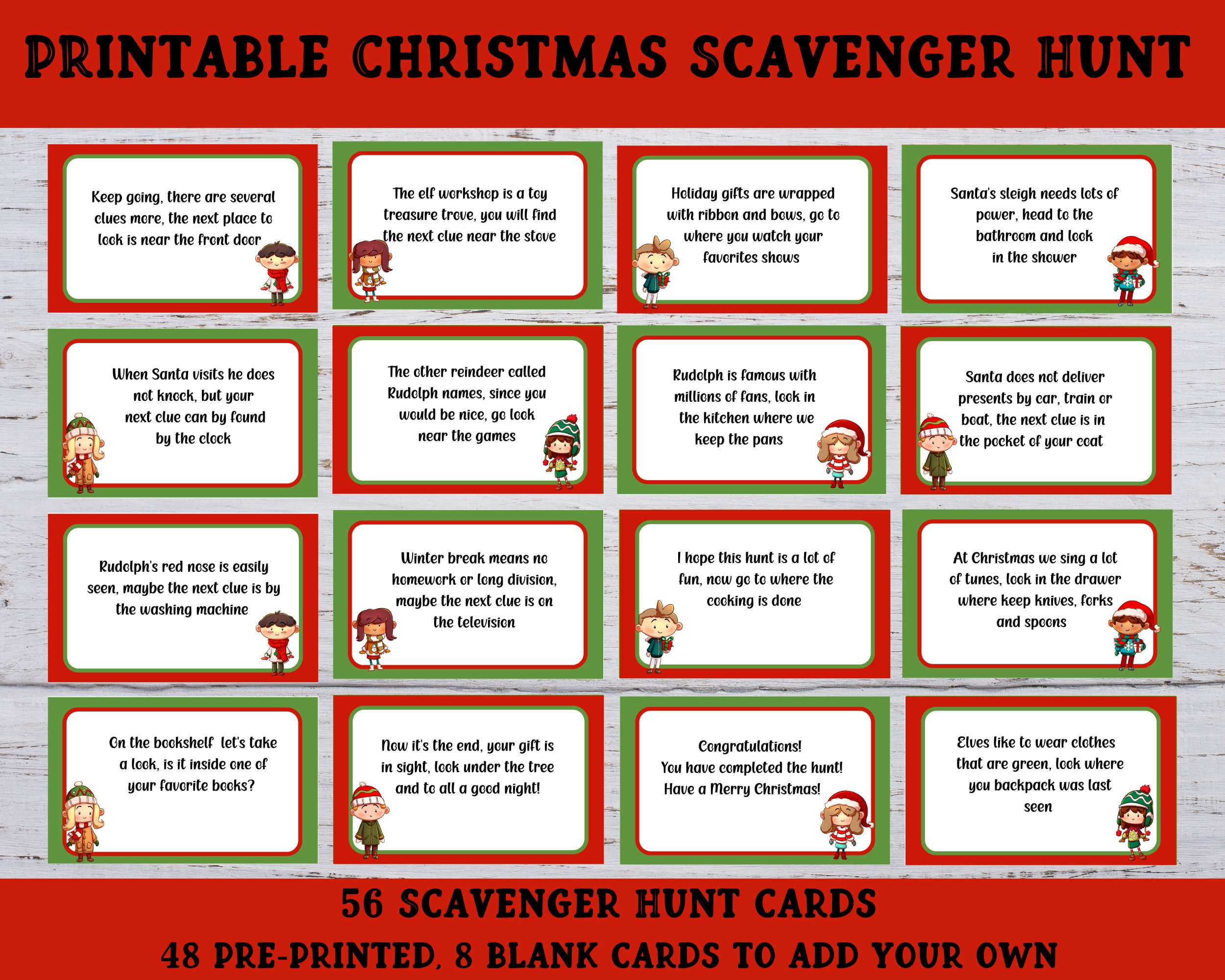 printable indoor christmas scavenger hunt, christmas treasure hunt