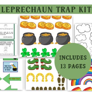 Kit imprimable de piège à lutins, activité de la Saint-Patrick pour les enfants, piège à lutins à faire soi-même, activité de mars en classe