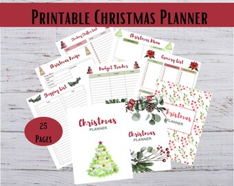 Printable Christmas Planner,  Digital Christmas Planner, Christmas Organizers,  Digital Planner Download,  Printable Planner,