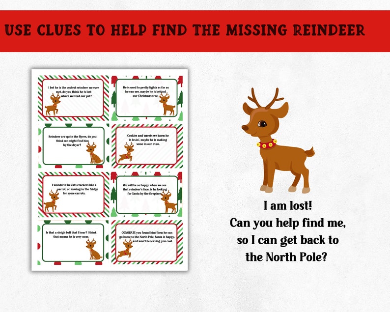 Indoor Christmas Treasure Hunt, Christmas Scavenger Hunt for Kids, Christmas Treasure Hunt Clues, Printable Christmas Activity image 4