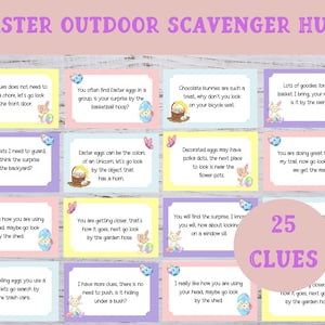Easter Outdoor Scavenger Hunt,  Printable Easter Treasure Hunt, Kids Easter Party Game, Outdoor Treasure Hunt, Scavenger Hunt Clues