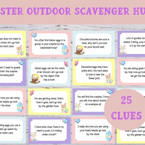 Easter Outdoor Scavenger Hunt,  Printable Easter Treasure Hunt, Kids Easter Party Game, Outdoor Treasure Hunt, Scavenger Hunt Clues