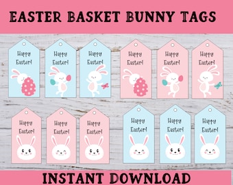 Printable Easter Basket Tags,  Easter Favor Tags, Kids Easter Basket Tags, Easter Tag Printable, Printable  Easter Gift Tags