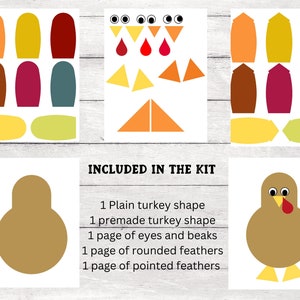 Thankful Turkey Craft Kit, Printable Thanksgiving Activity, Turkey Craft for Kids, What I'm Thankful for Turkey, Instant Download image 3