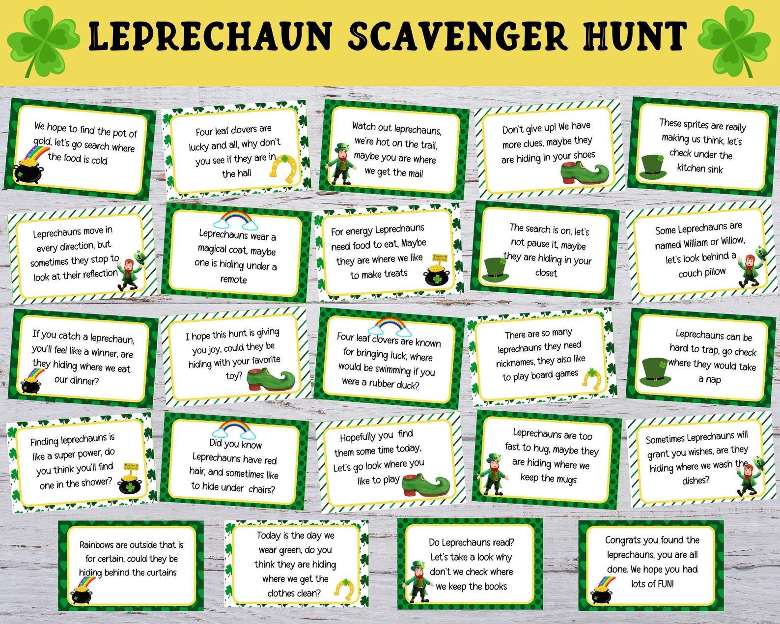 Leprechaun Treasure Hunt for Kids, Leprechaun Hunt Game, Printable St