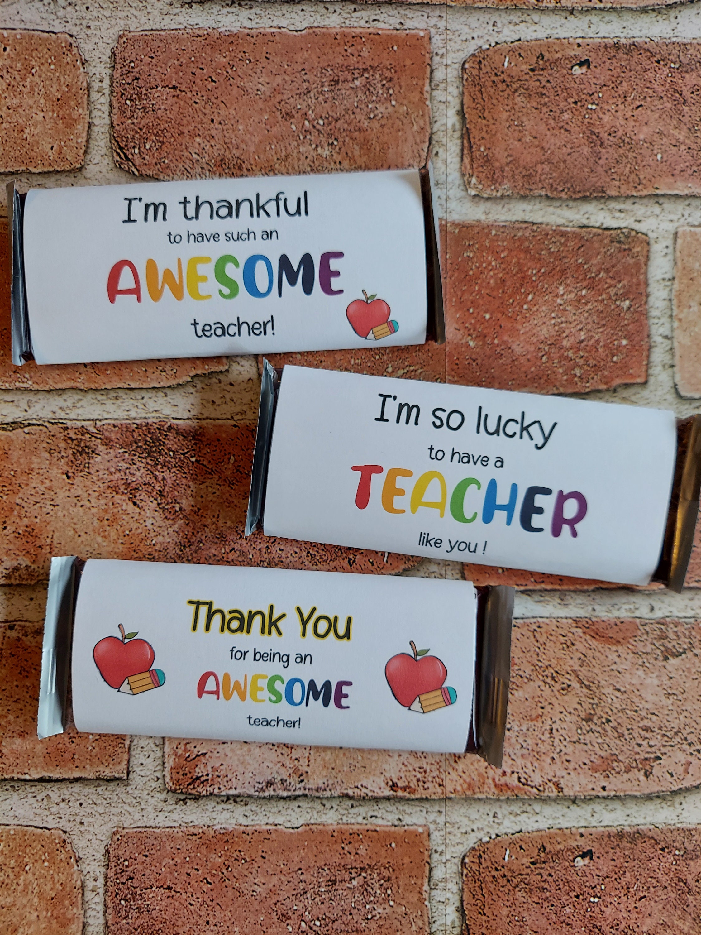 Teacher Appreciation Gift, Printable Candy Bar Wrappers, Thank You Gift ...