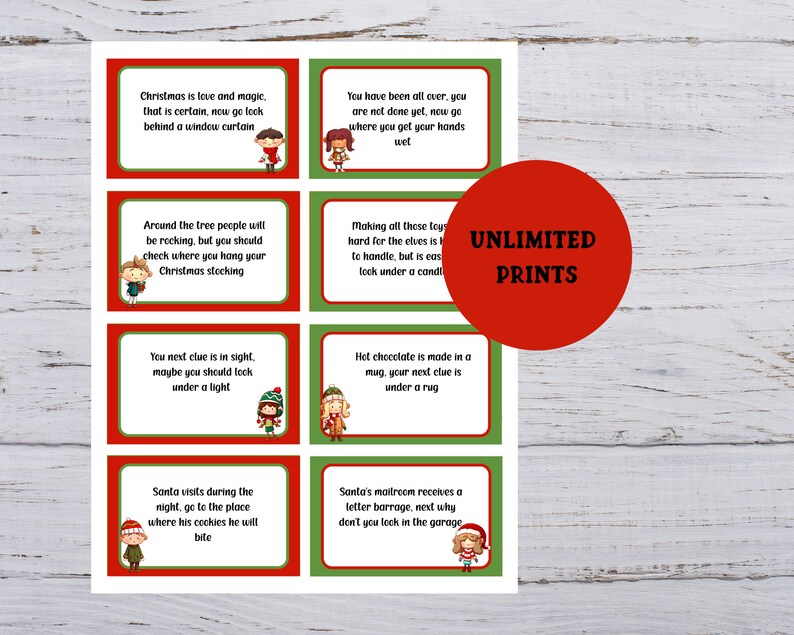 Printable Indoor Christmas Scavenger Hunt Christmas Treasure Etsy