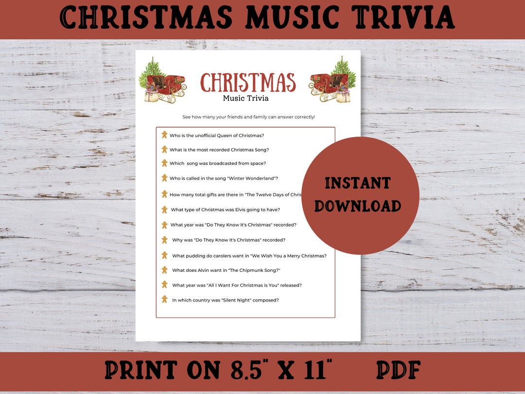 Christmas Music Trivia Game, Printable Christmas Games for Adults ...