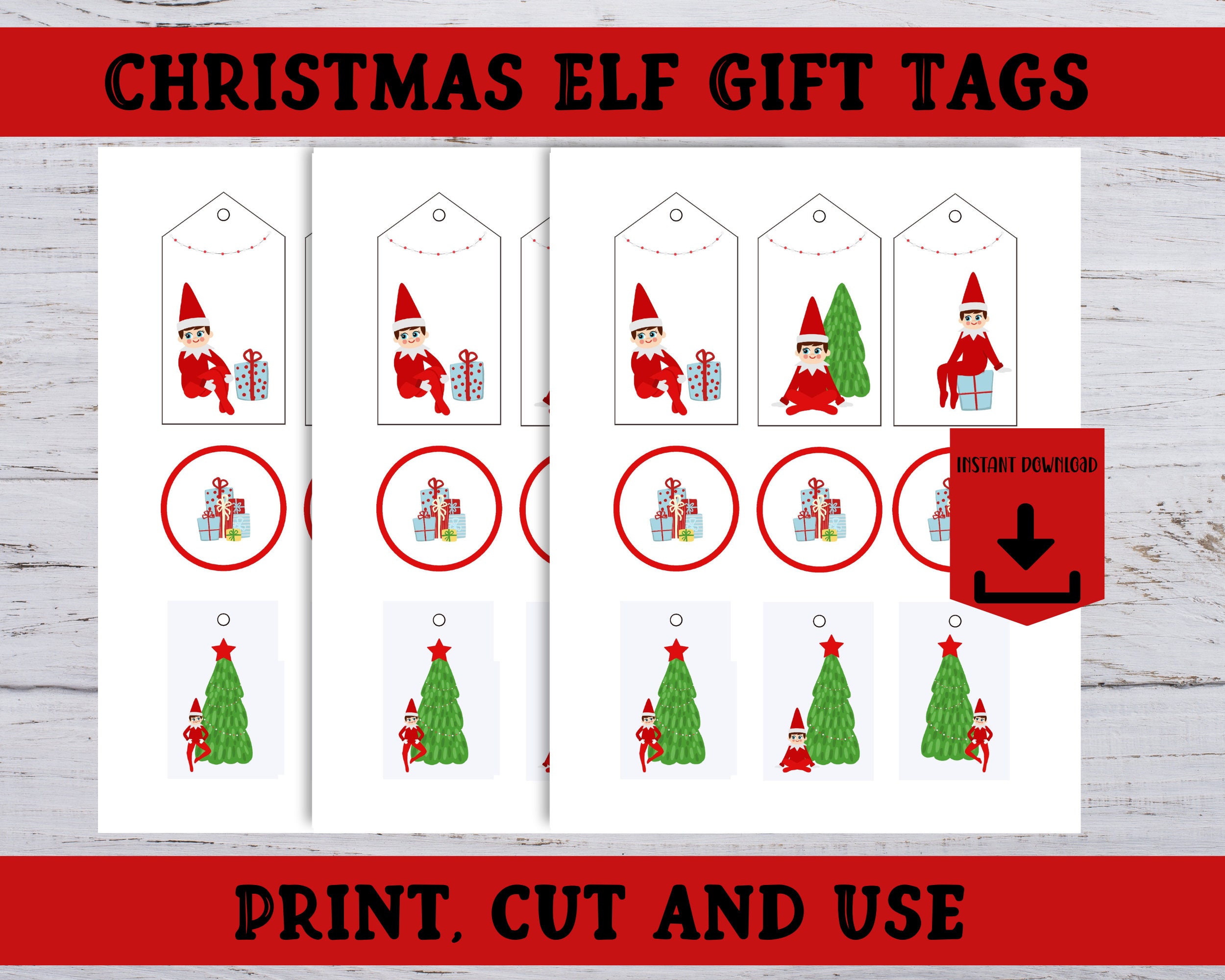 Printable Christmas Elf Gift Tags Christmas Present Tags Christmas Printable Christmas Elf Gift Tags Christmas Present Tags Christmas
