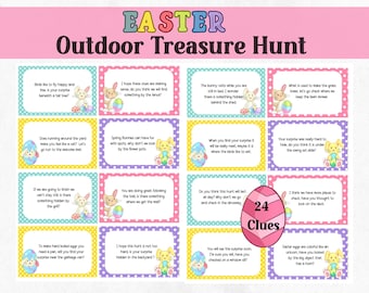 Outdoor Easter Treasure Hunt,  Easter Scavenger Hunt for Kids, Printable Easter Game, Outdoor Treasure Hunt Clues, Outdoor Easter Activity