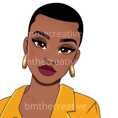 Black Woman Art PNG ms. Fade Short Hair Black - Etsy Black Woman Art PNG ms. Fade Short Hair Black - Etsy
