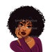 Black Afro Woman Clipart Purple Renee PNG DIGITAL Download for t-shirts/ planners/journals/mugs/stickers 