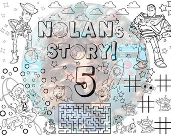 Hoja para colorear/actividad con temática de juguetes