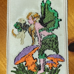 Fancy Fairy and Mushrooms - Iron On Patch  10807