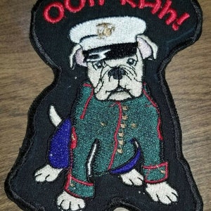 Ooh - Rah! - Military Marine Bulldog Iron On Patch 10041