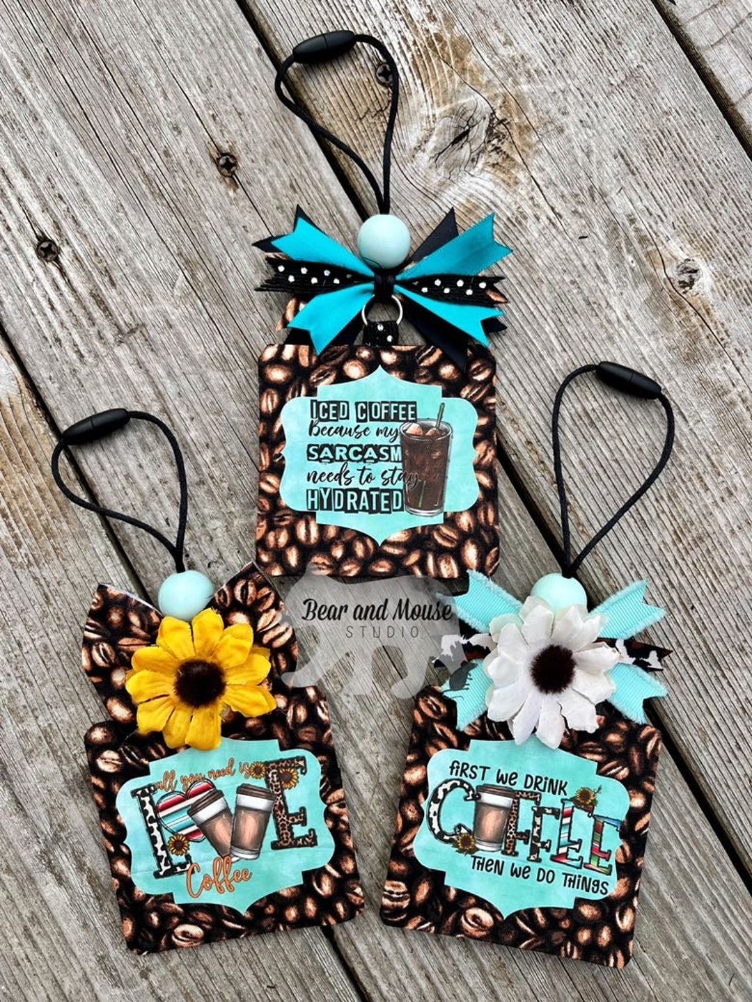 Coffee Lover Car Freshener, Car Freshener Pouch, Refillable Car Air