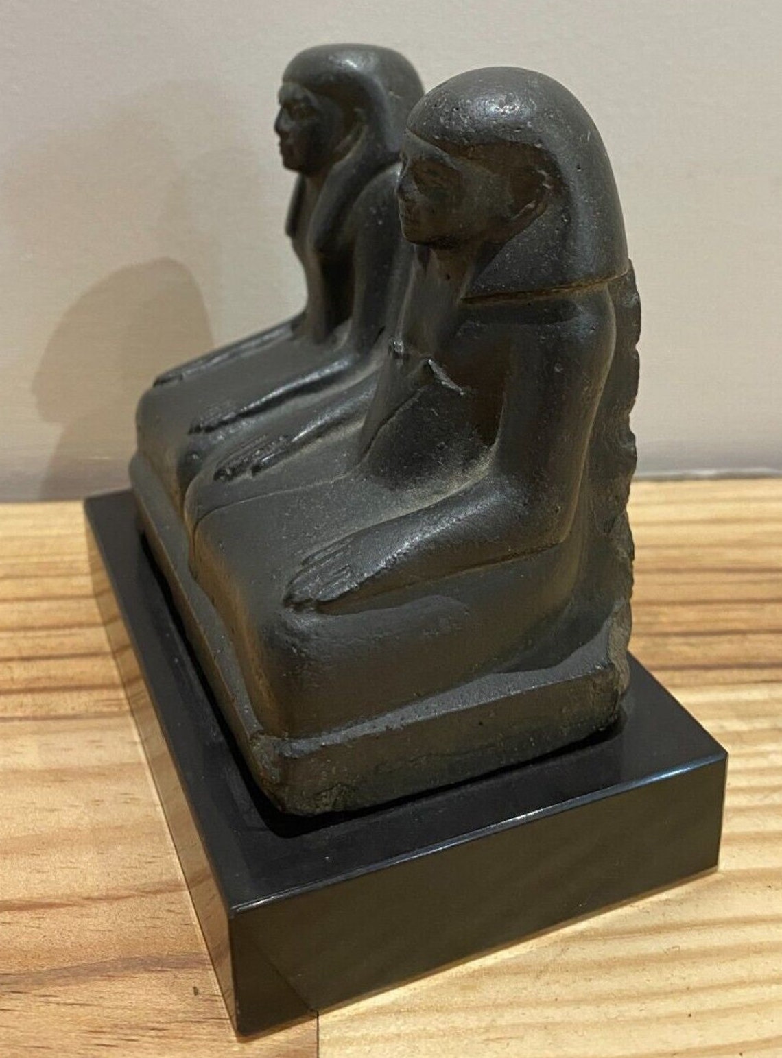 Egyptian Kneeling Couple Statue Sculpture 4.3" Artifact Carved ...