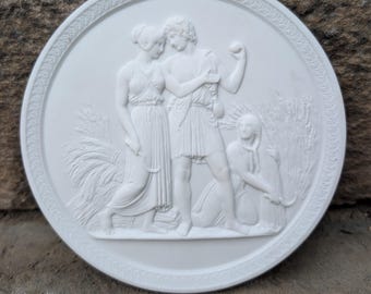 Four Seasons wall sculpture relief plaque Thorvaldsen Royal Copenhagen  5.125"