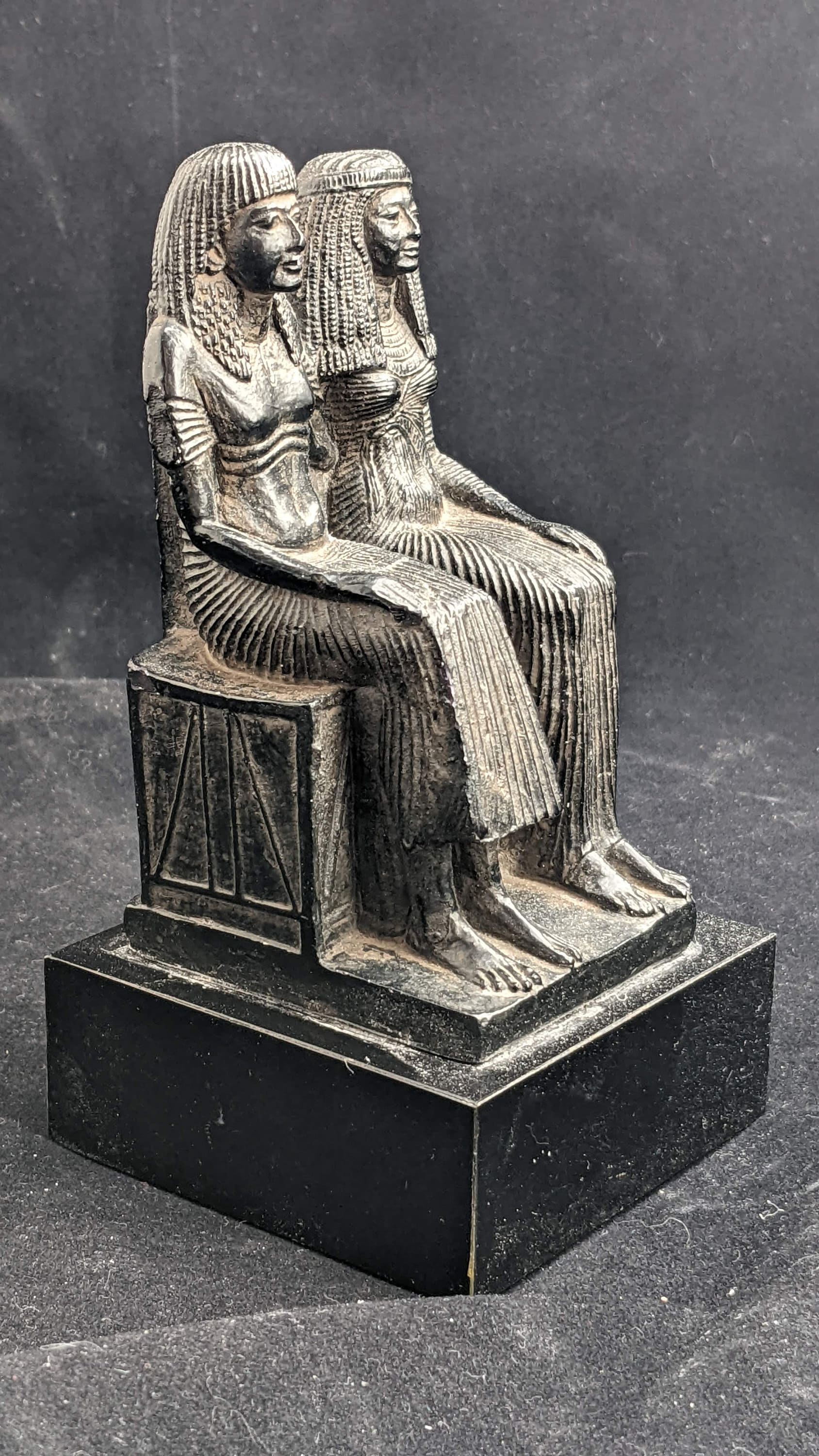 Egyptian Seated Couple Artifact Carved Sculpture Statue Museum ...