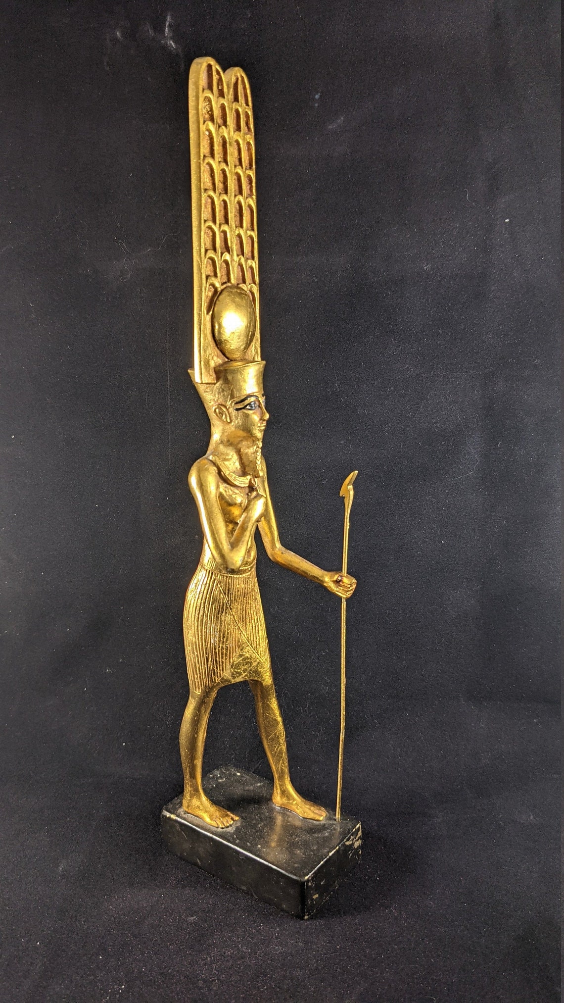 Egyptian Amun Ra god Artifact Carved Sculpture Statue Etsy