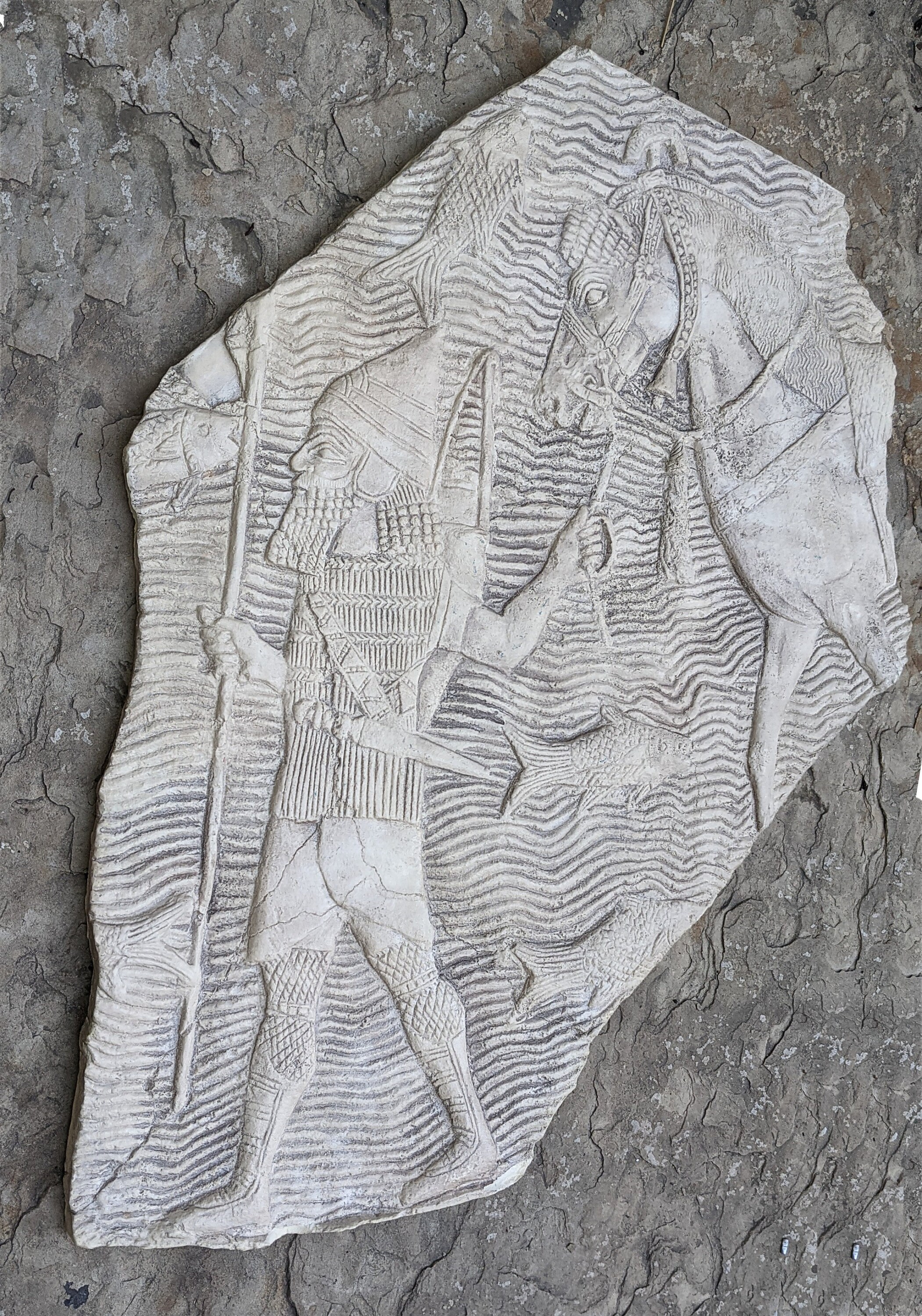 Assyrian Cavalryman Horse Sculpture Statue Relief Wall Museum Reproduction Mma Metropolitan Art Authentic 24"