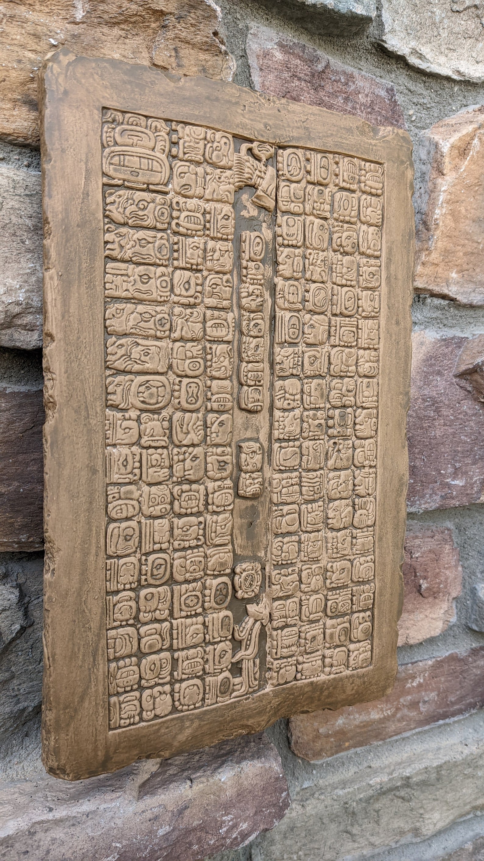 Aztec Maya Glyphs Carvings Hieroglyphics 13" Stone Look Etsy