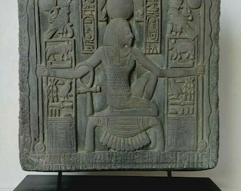 Egyptian HEH God Of Infinity Tutankhamen Fragment Frieze 11" art mounted on base