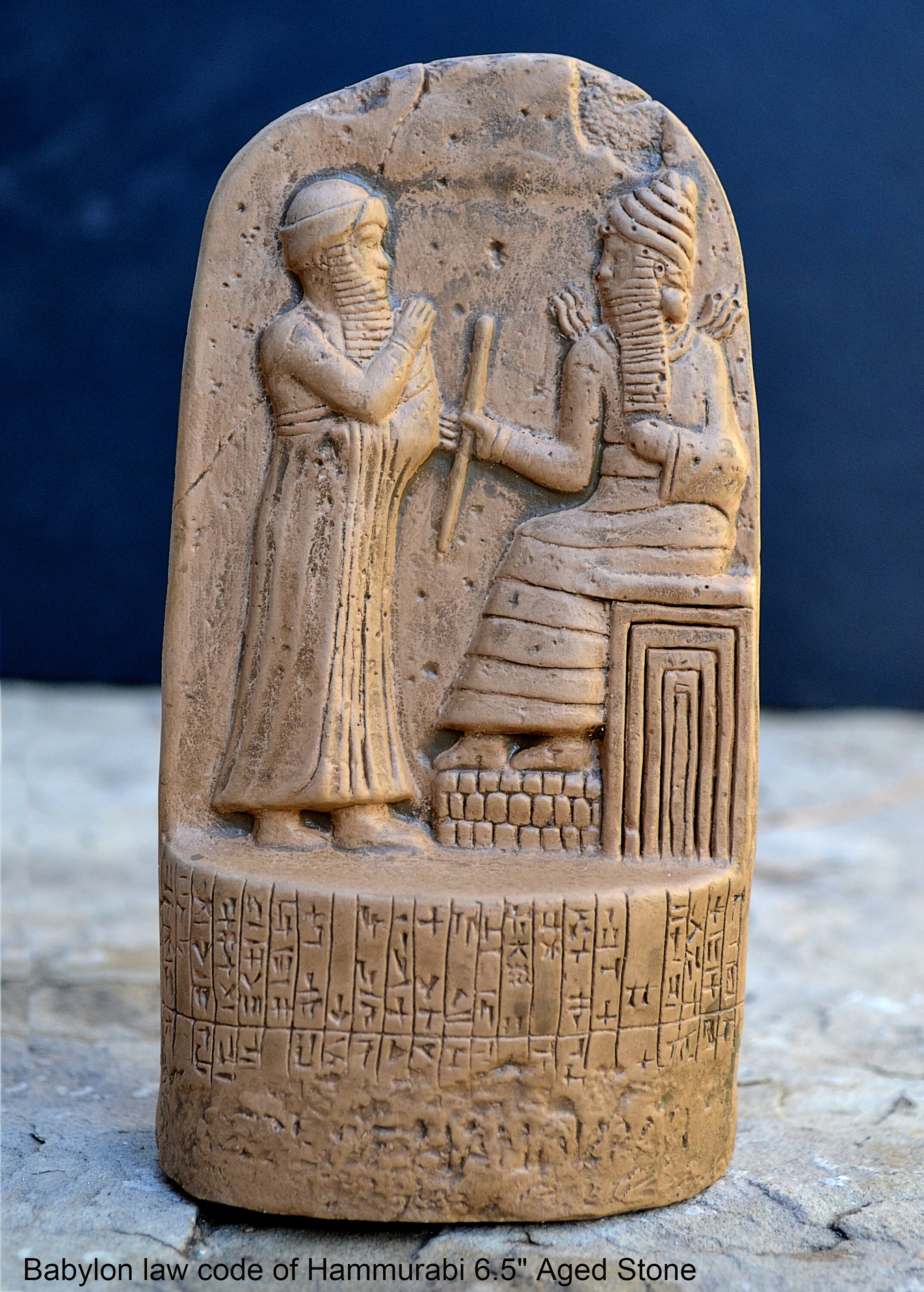 Babylon Law Code of Hammurabi Fragment Sculptural Wall Relief Plaque-6. ...