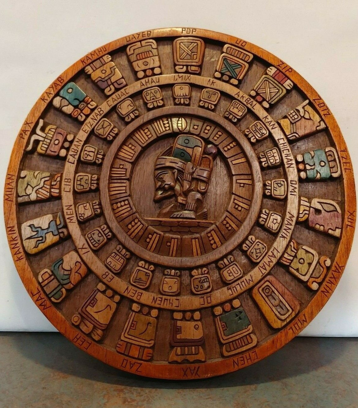 Aztec Mayan Haab Calendar Carved Wood 13 Etsy