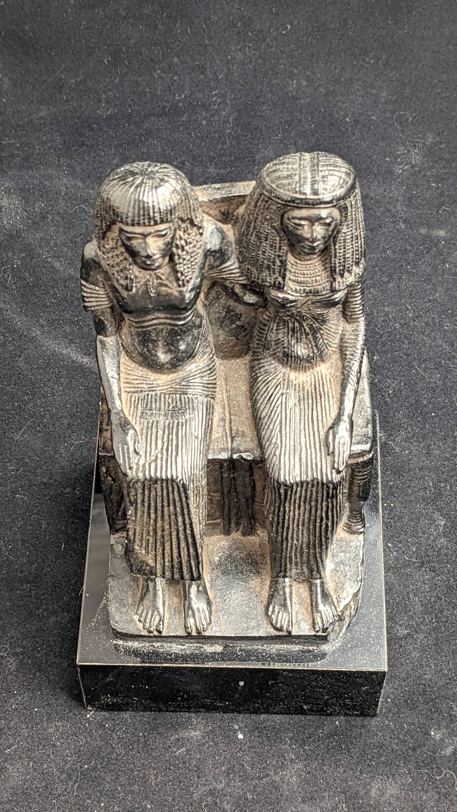 Egyptian Seated Couple Artifact Carved Sculpture Statue Museum ...