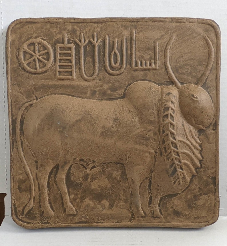 Indus Valley Bull Ox Sculpture Wall Plaque Mohenjodaro Seal Etsy