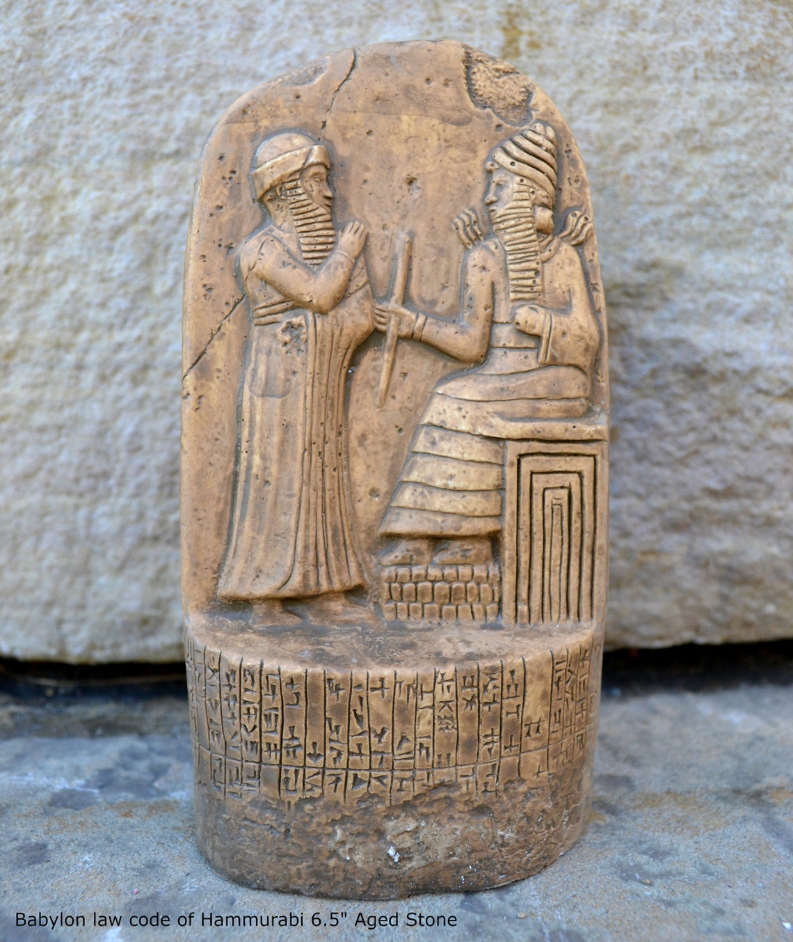 Babylon Law Code of Hammurabi Fragment Sculptural Wall Relief Plaque-6. ...