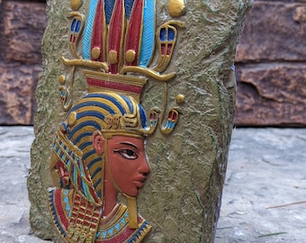 Egyptian Ramses Ramesses II hemhem crown Plaque Artifact Sculpture 7"x5"-A4