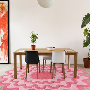 Burst Hand Tufted Wool Rug, Colorful Irregular Area Rug