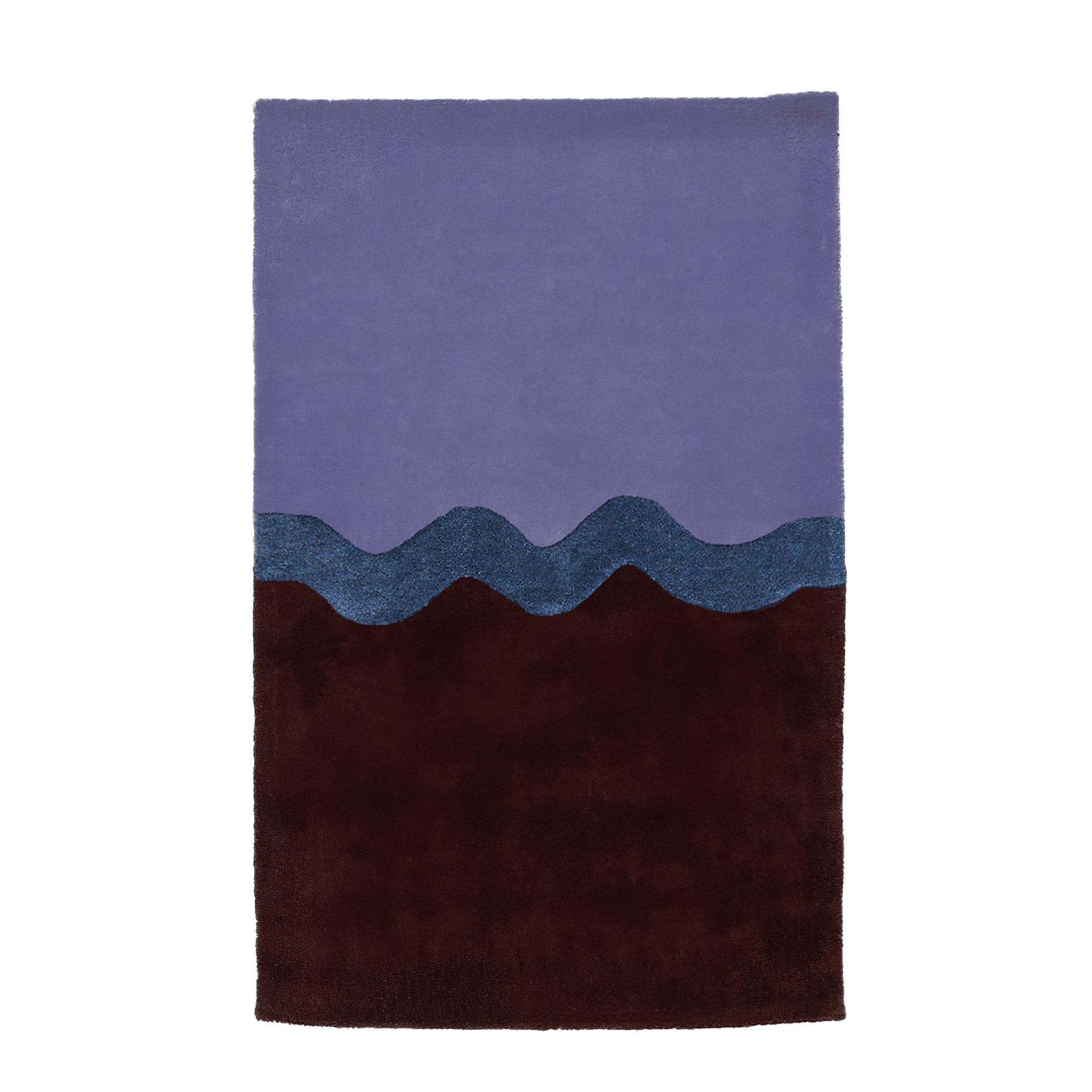 Neapolitan Purple Brown and Blue Hand Tufted Rug, Modern Wool Area Rug in Various Sizes