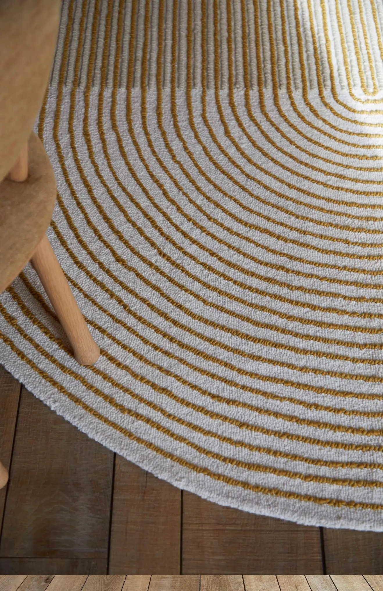 Gold Arched Hand Tufted Wool Rug, Art Deco Neutral Area Rug - Etsy