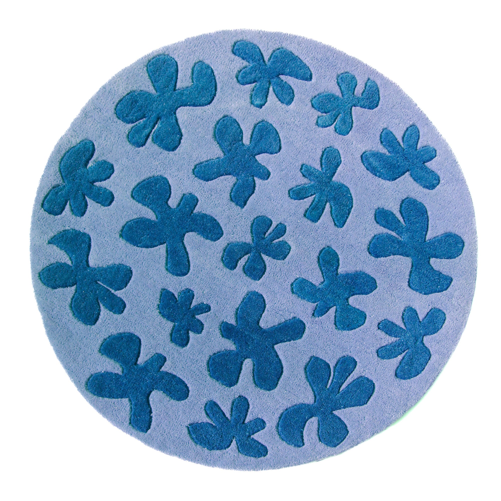 Blossom Round Hand Tufted Rug, Pretty Flower Circle Wool Rug - Etsy
