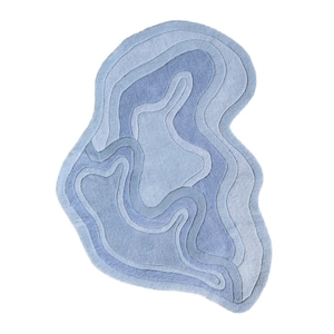 Rolling Tides Hand Tufted Irregular Rug, Wavy Wool Natural Area Rug